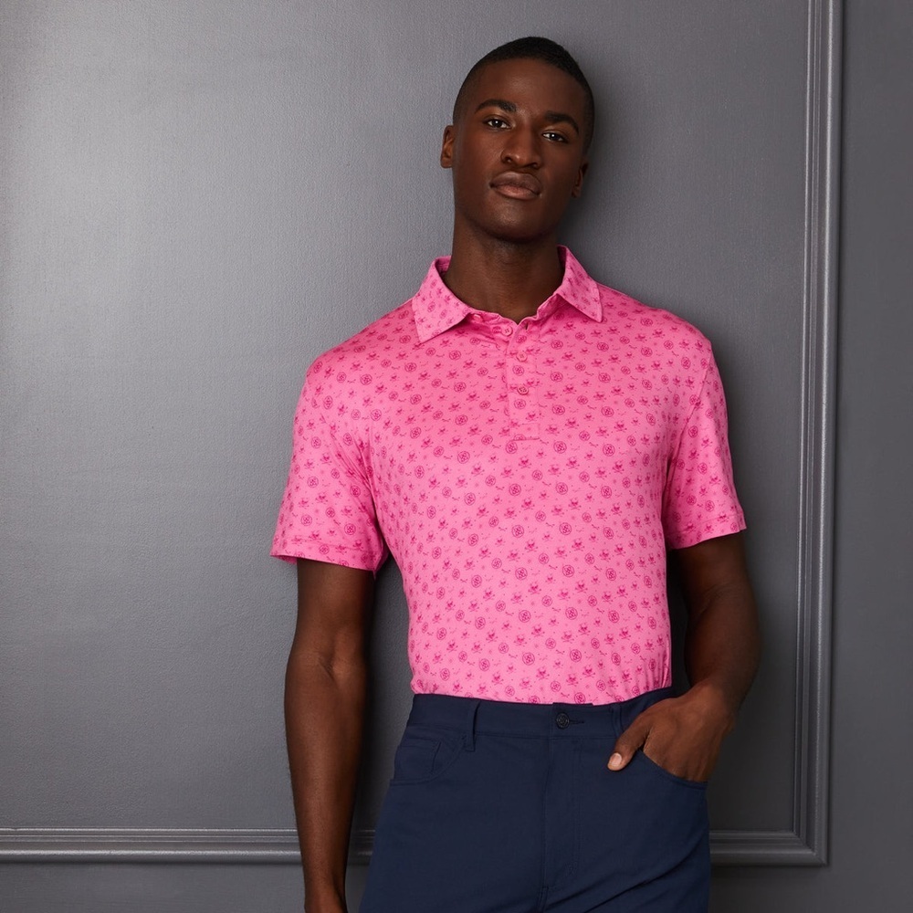 G/FORE SKULL & T'S SCRIBBLE PRINT POLO